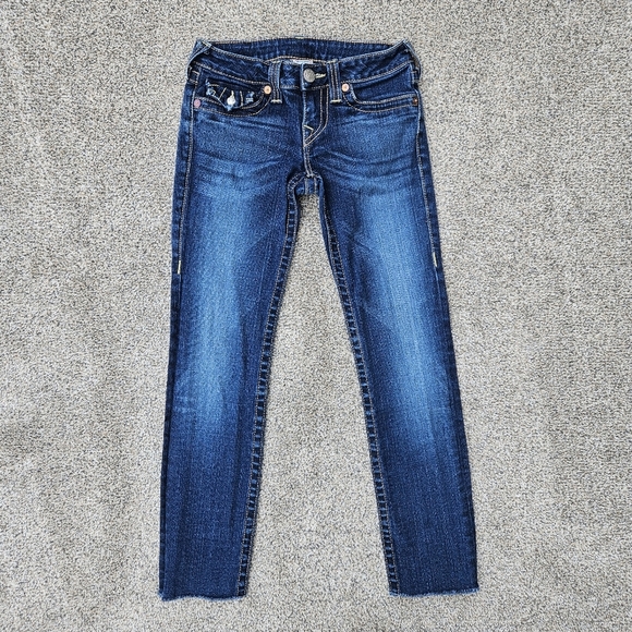 True Religion World Tour JULIE Skinny Jeans MADE IN USA Flap Pockets Size 26 - Picture 1 of 16